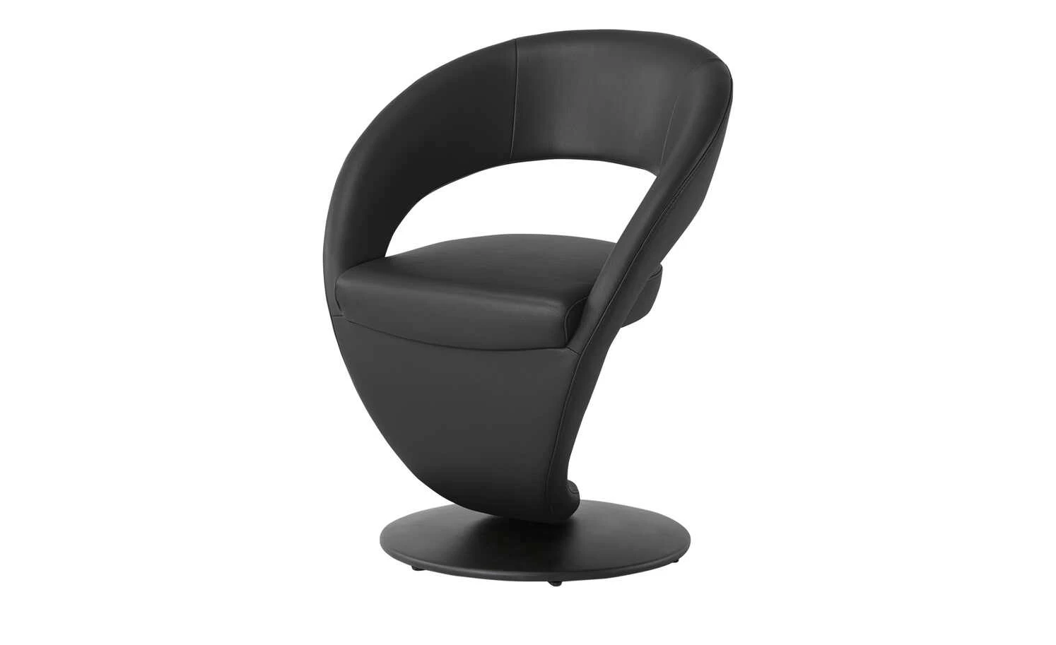Leder-Drehstuhl Kingsman | Schwarz Rund