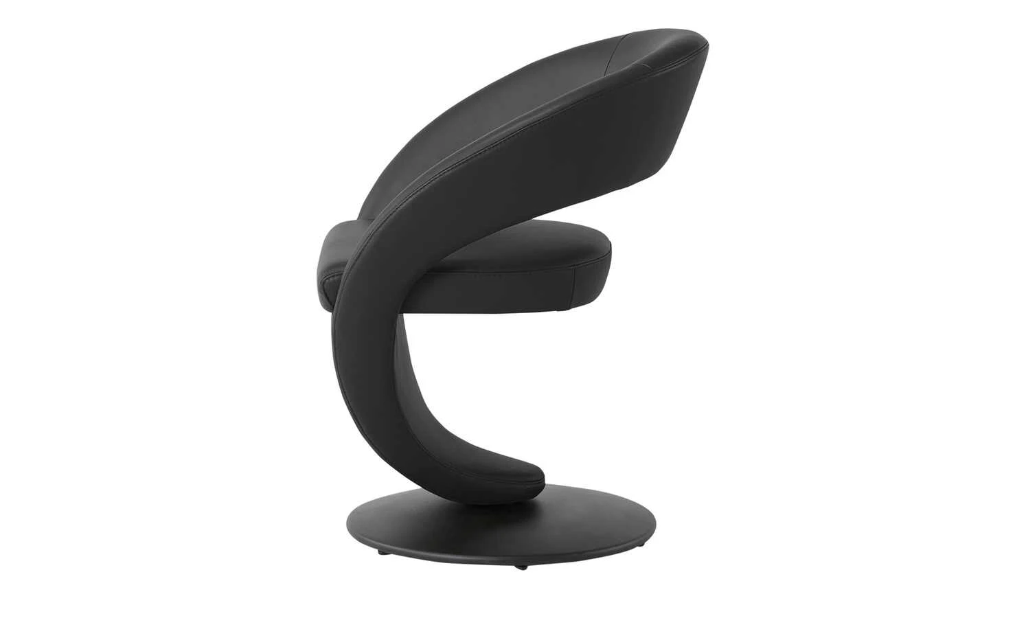 Leder-Drehstuhl Kingsman | Schwarz Rund – Bild 3