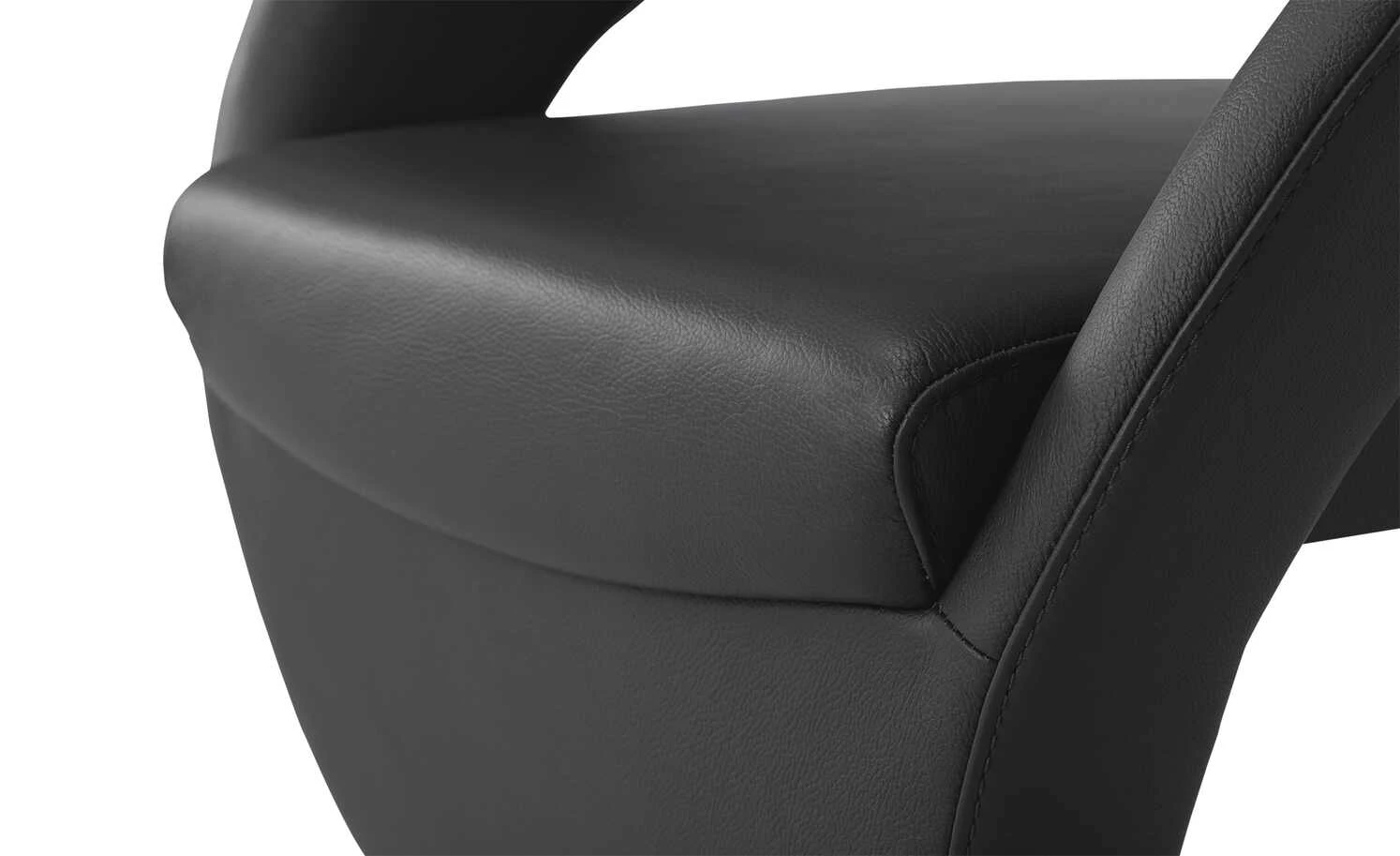 Leder-Drehstuhl Kingsman | Schwarz Rund – Bild 6