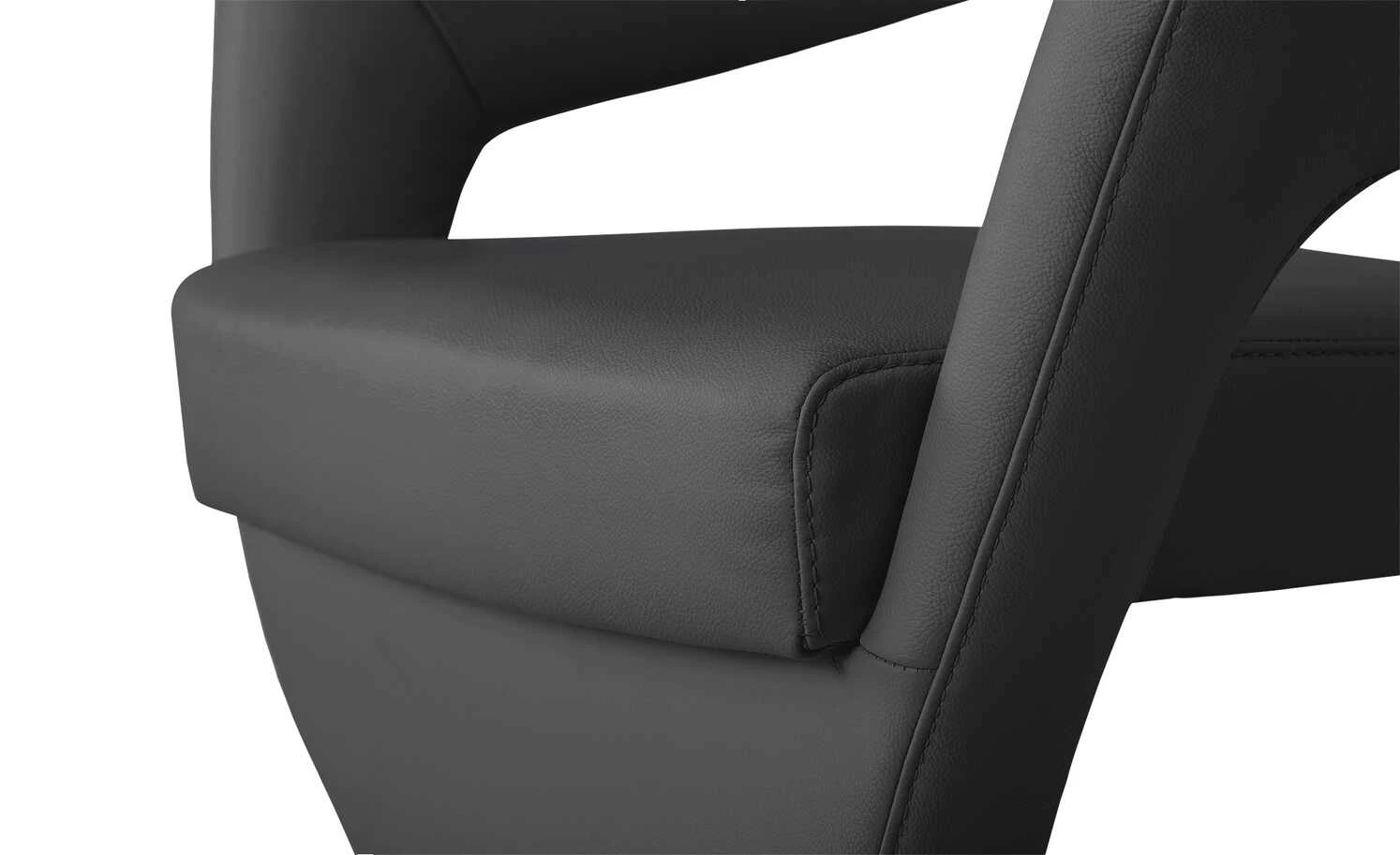 Leder-Drehstuhl Kingsman | Schwarz Eckig – Bild 8