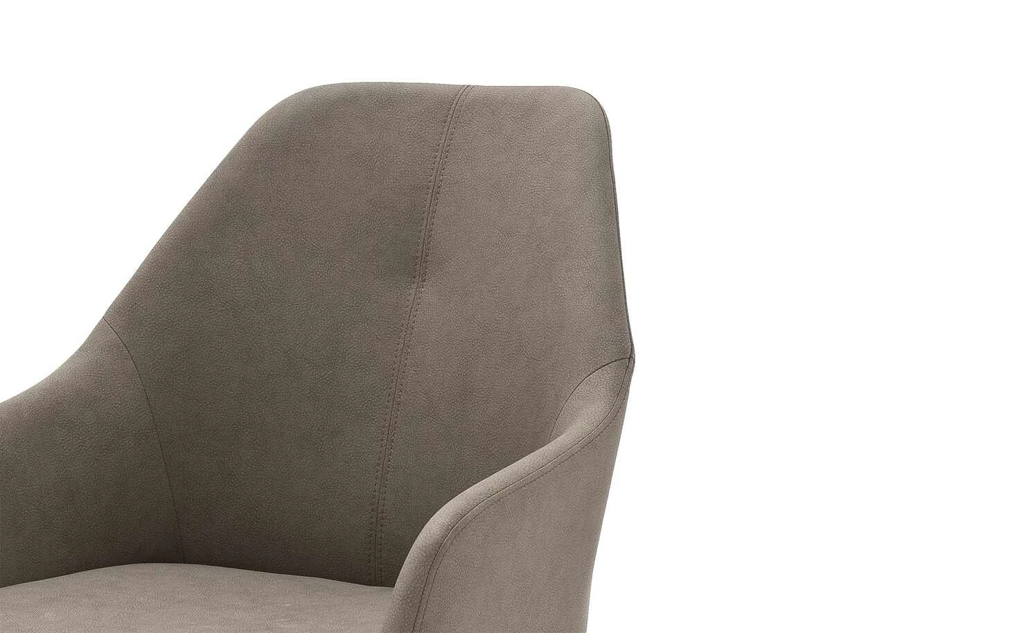 Polsterstuhl Dita | Taupe (Beige) 4-Fuß oval niedrige Armlehne – Bild 2