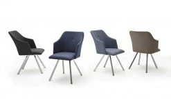 Polsterstuhl Dita | Anthrazit 4-Fuß eckig hohe Armlehne