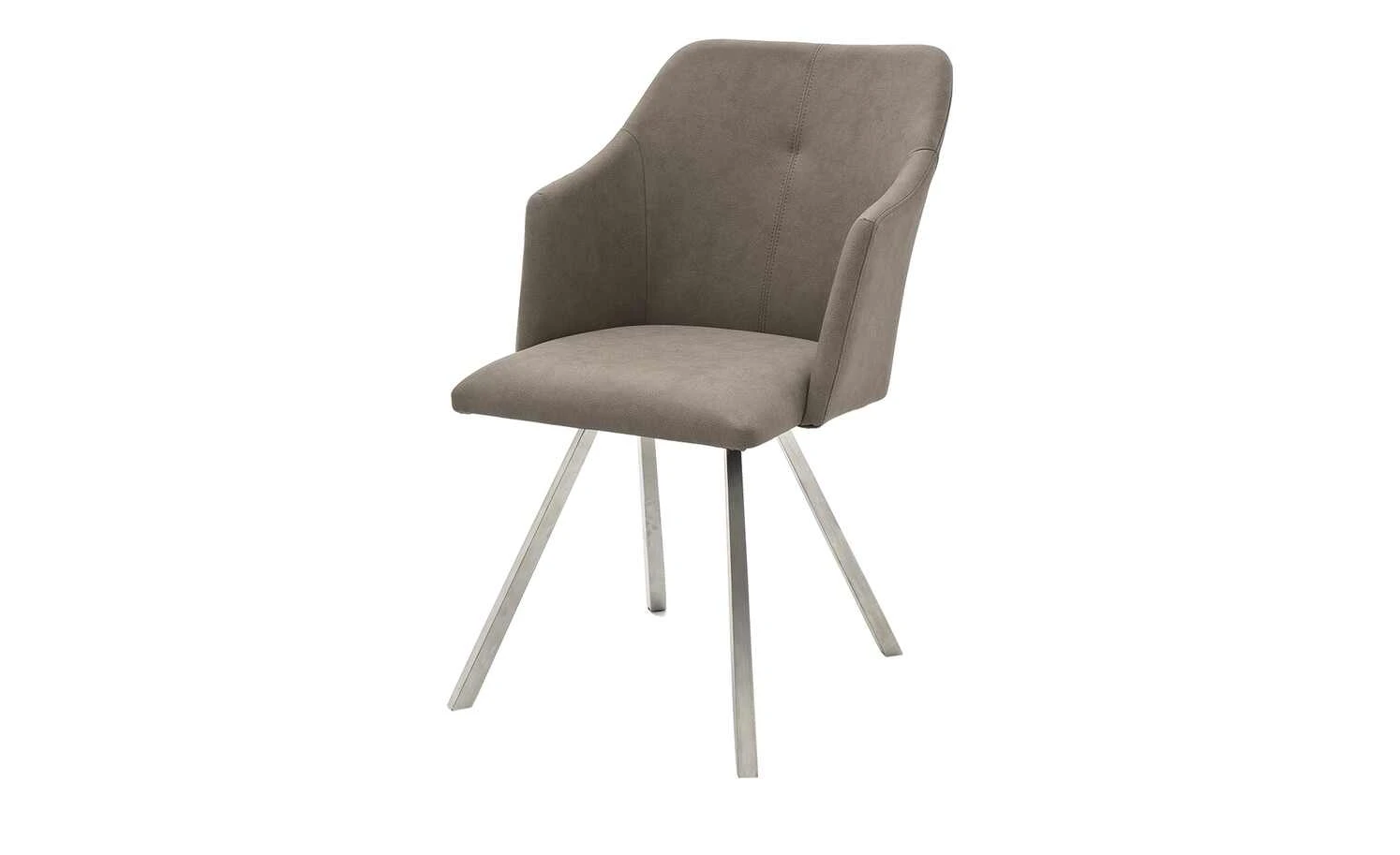 Polsterstuhl Dita | Taupe (Beige) 4-Fuß eckig hohe Armlehne – Bild 2