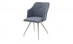 Polsterstuhl Dita | Graublau 4-Fuß oval hohe Armlehne