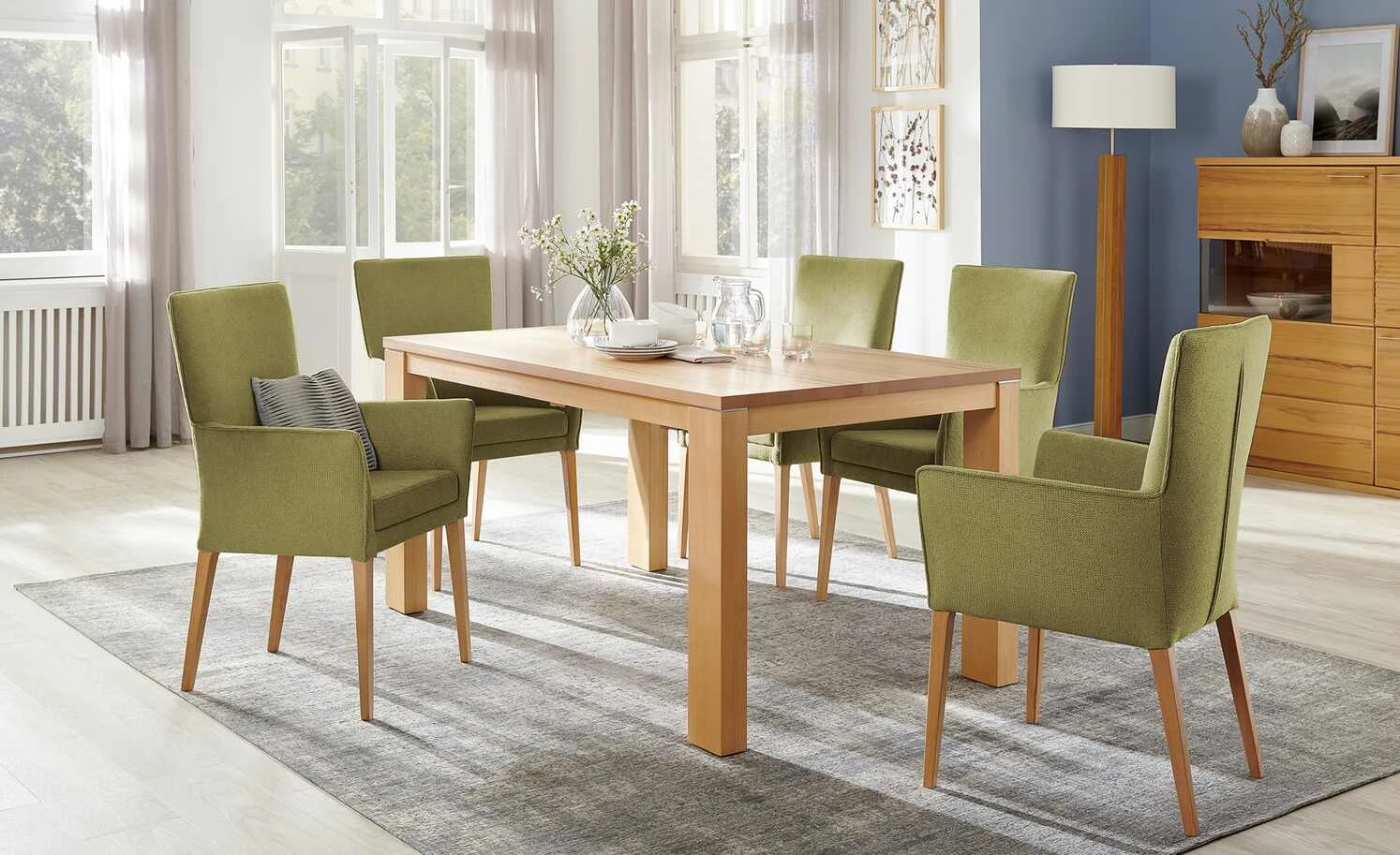 Wohnwert Armlehn-Polsterstuhl Aron | Grün