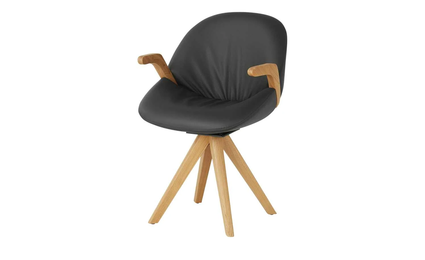 Wohnwert Armlehnstuhl Novum | Schwarz drehbar um 180 Grad (mit Drehrückholfunktion) – Bild 2