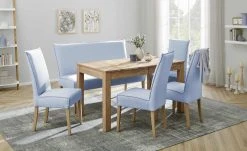 Woodford Polsterstuhl Gerda | Hellblau Eiche Bianco