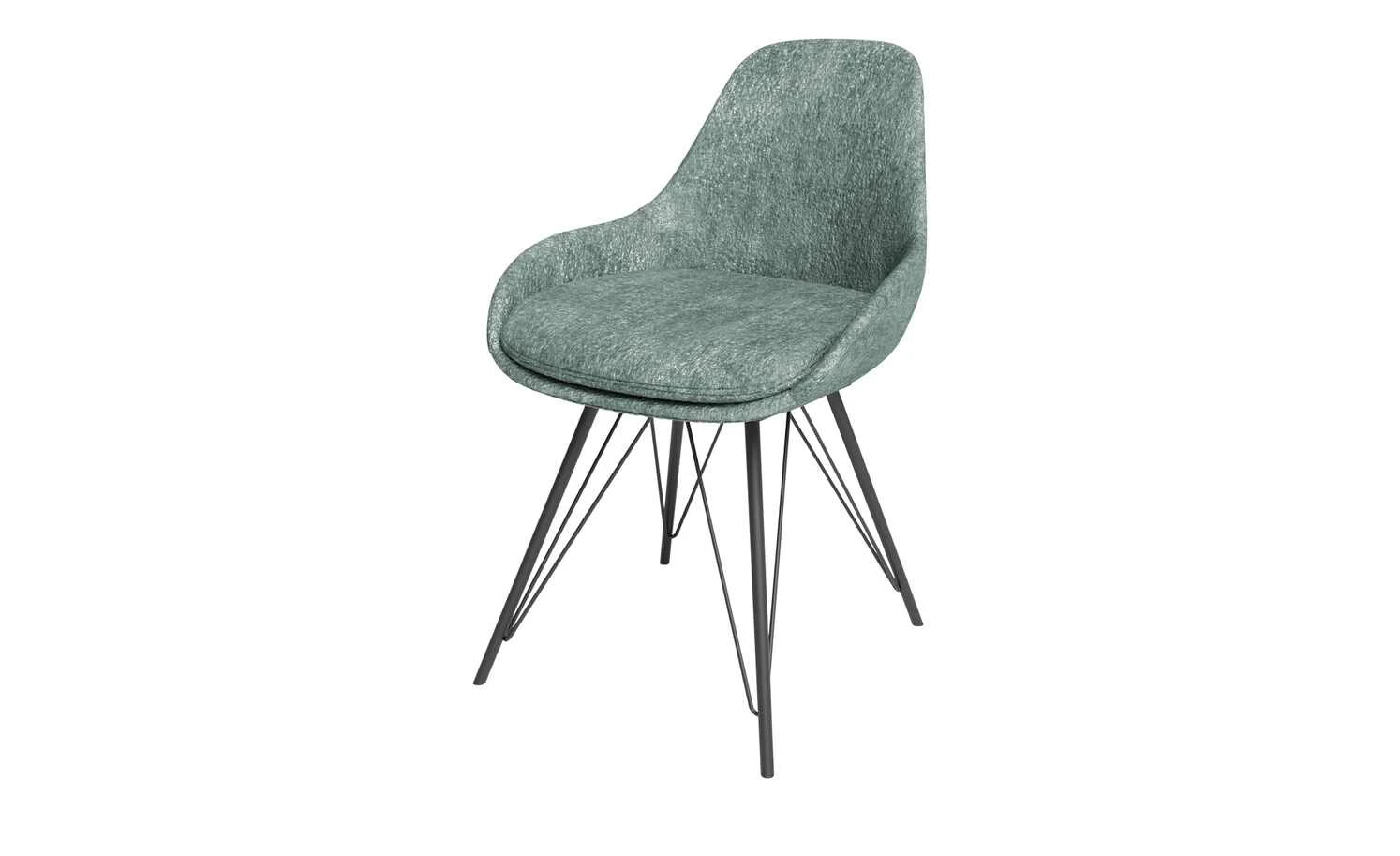 JOOP! Chenille-Schalenstuhl Wires | Grau-Blau