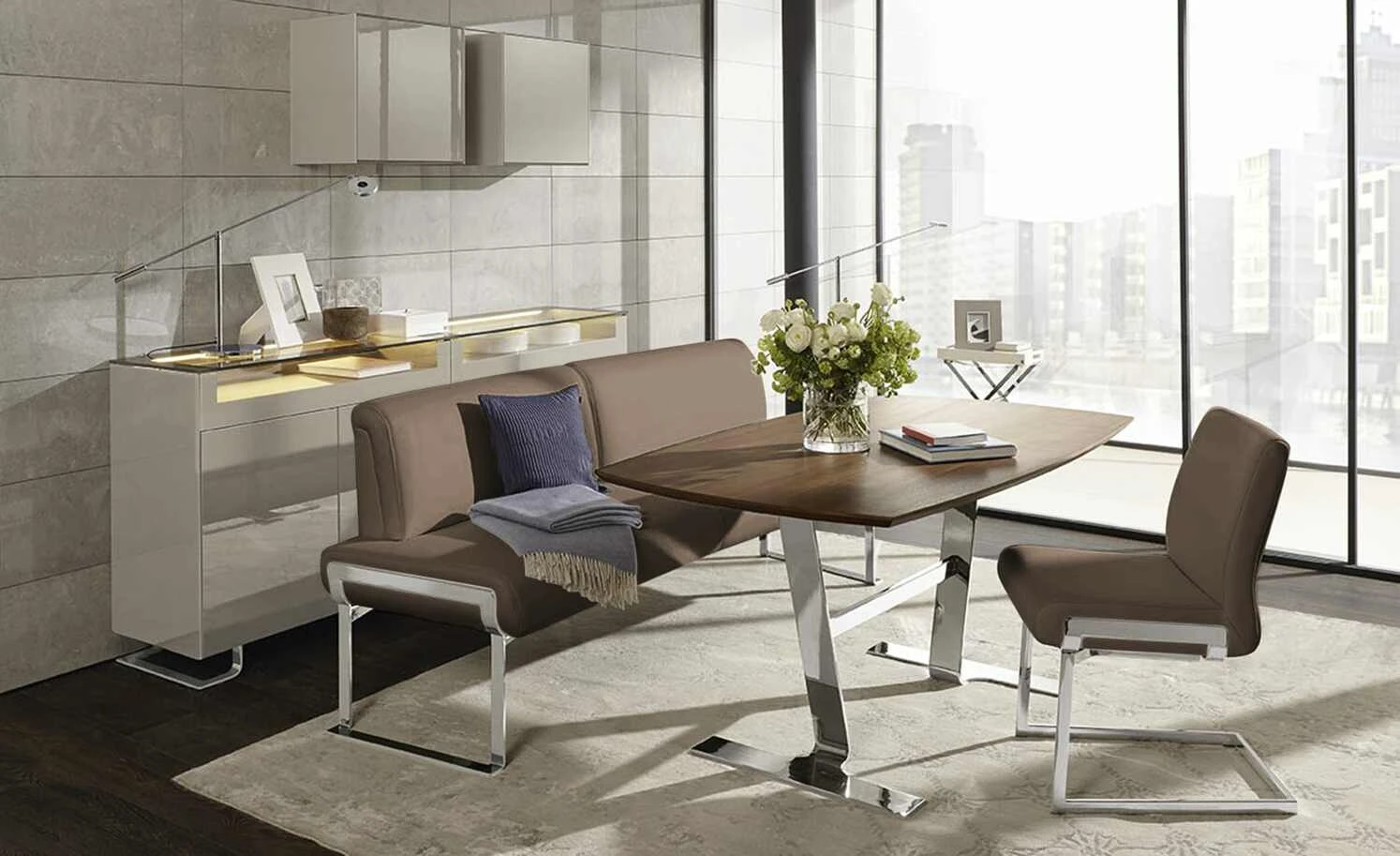 JOOP! Schwingstuhl Leder 007 | Erde (Braun)