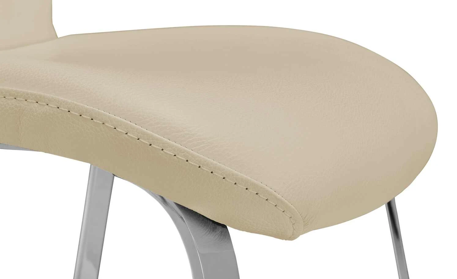 JOOP! Leder Dinner-Stuhl Lounge | Kreide (Beige) 4-Fußstuhl – Bild 9