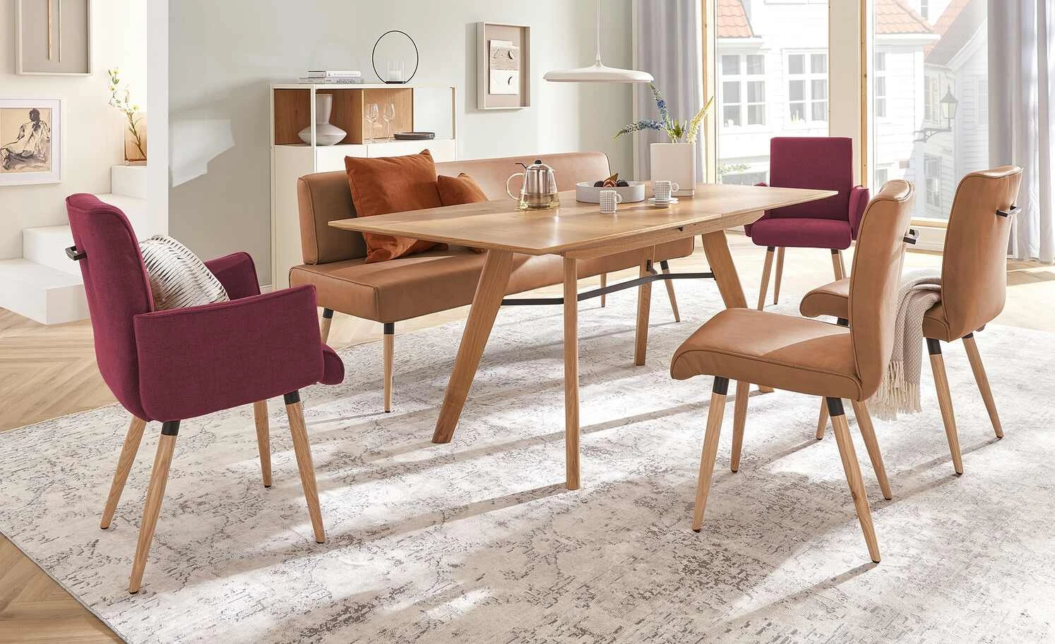 Armlehnstuhl mit Griff | Bordeaux (Rot)