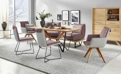 KOINOR Kufenstuhl Leder Schwof | Plum (Rosa) / Hellgrau