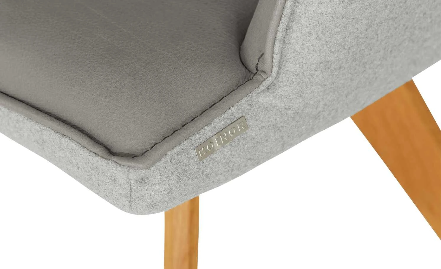 KOINOR Armlehnstuhl Leder Schwof | Asphalt (Hellgrau) / Hellgrau Nein – Bild 10
