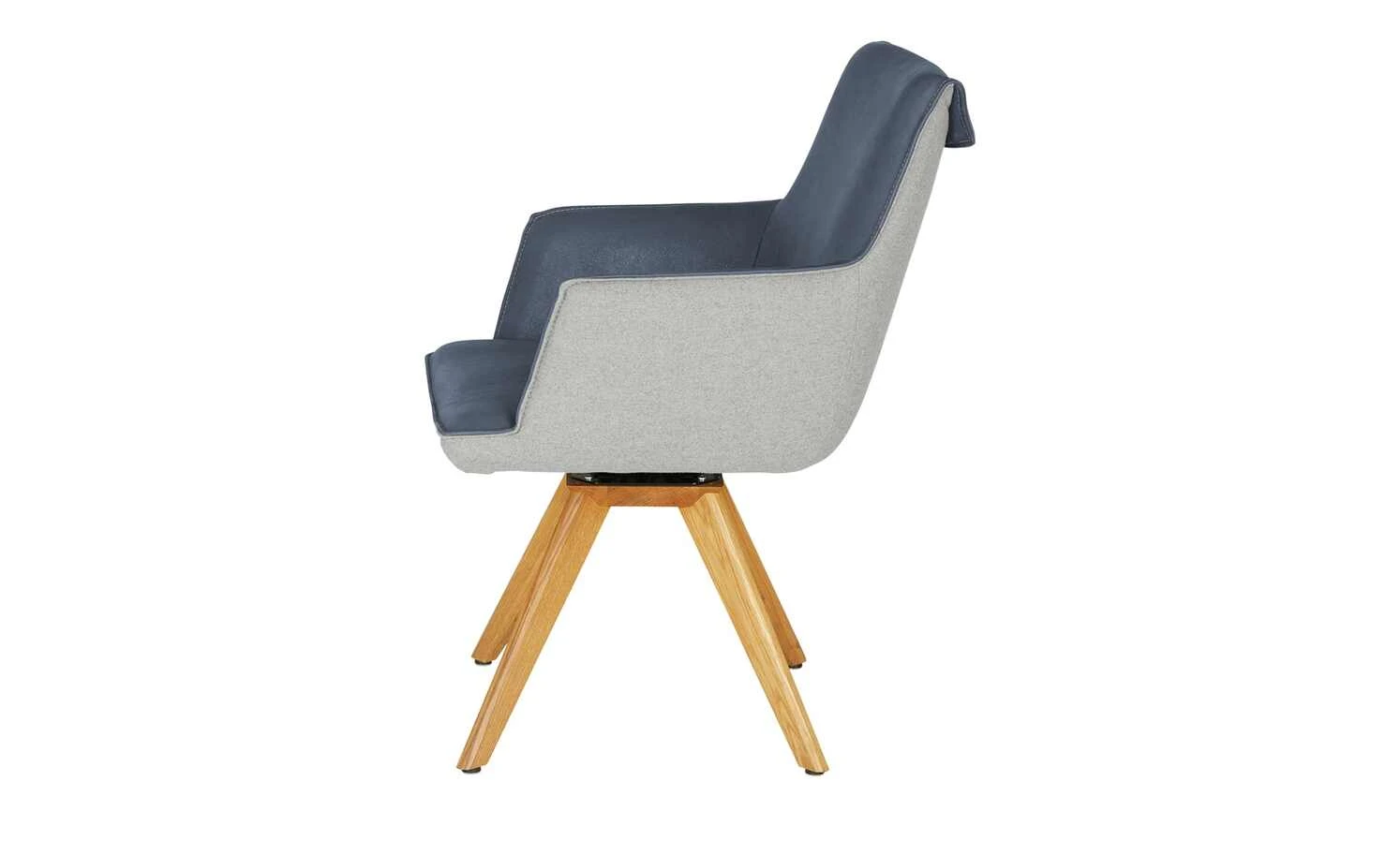 KOINOR Armlehnstuhl Leder Schwof | Night (Dunkelblau) / Hellgrau Ja – Bild 3