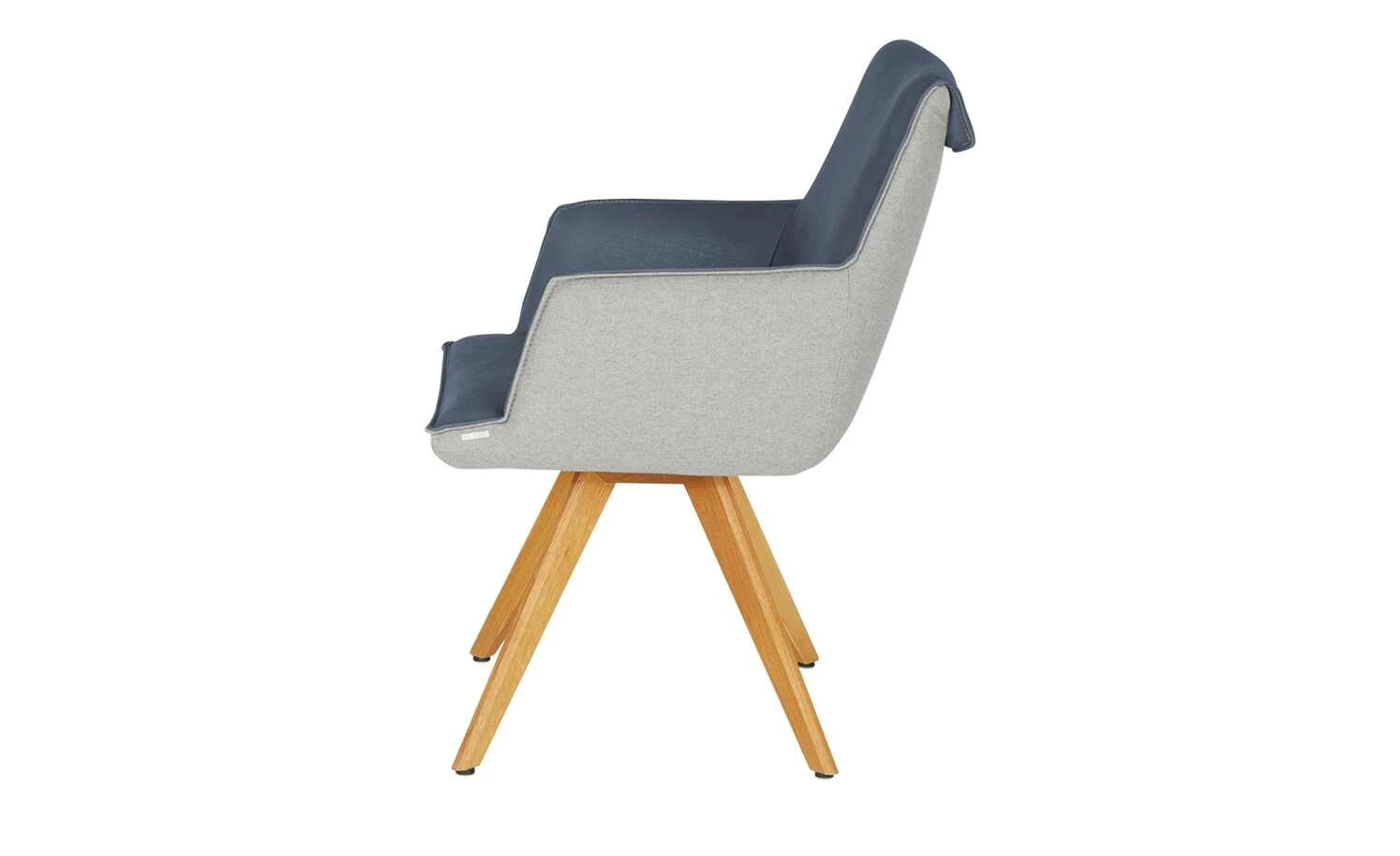 KOINOR Armlehnstuhl Leder Schwof | Night (Dunkelblau) / Hellgrau Ja – Bild 4
