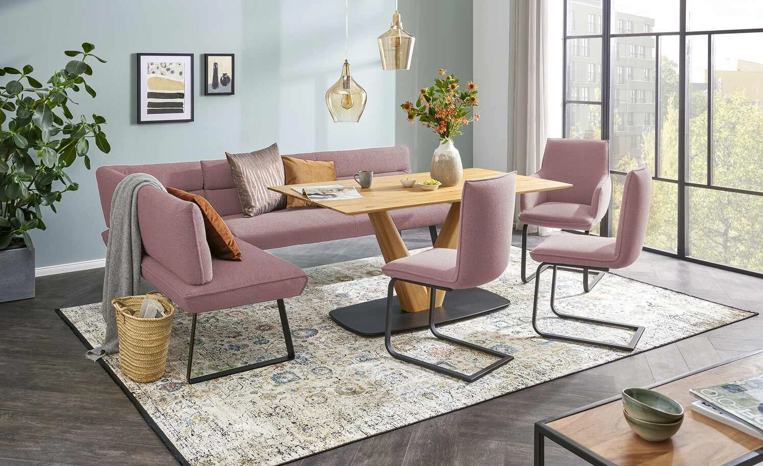 KOINOR Polsterschwingstuhl Dining System 3 | Rosa Nein