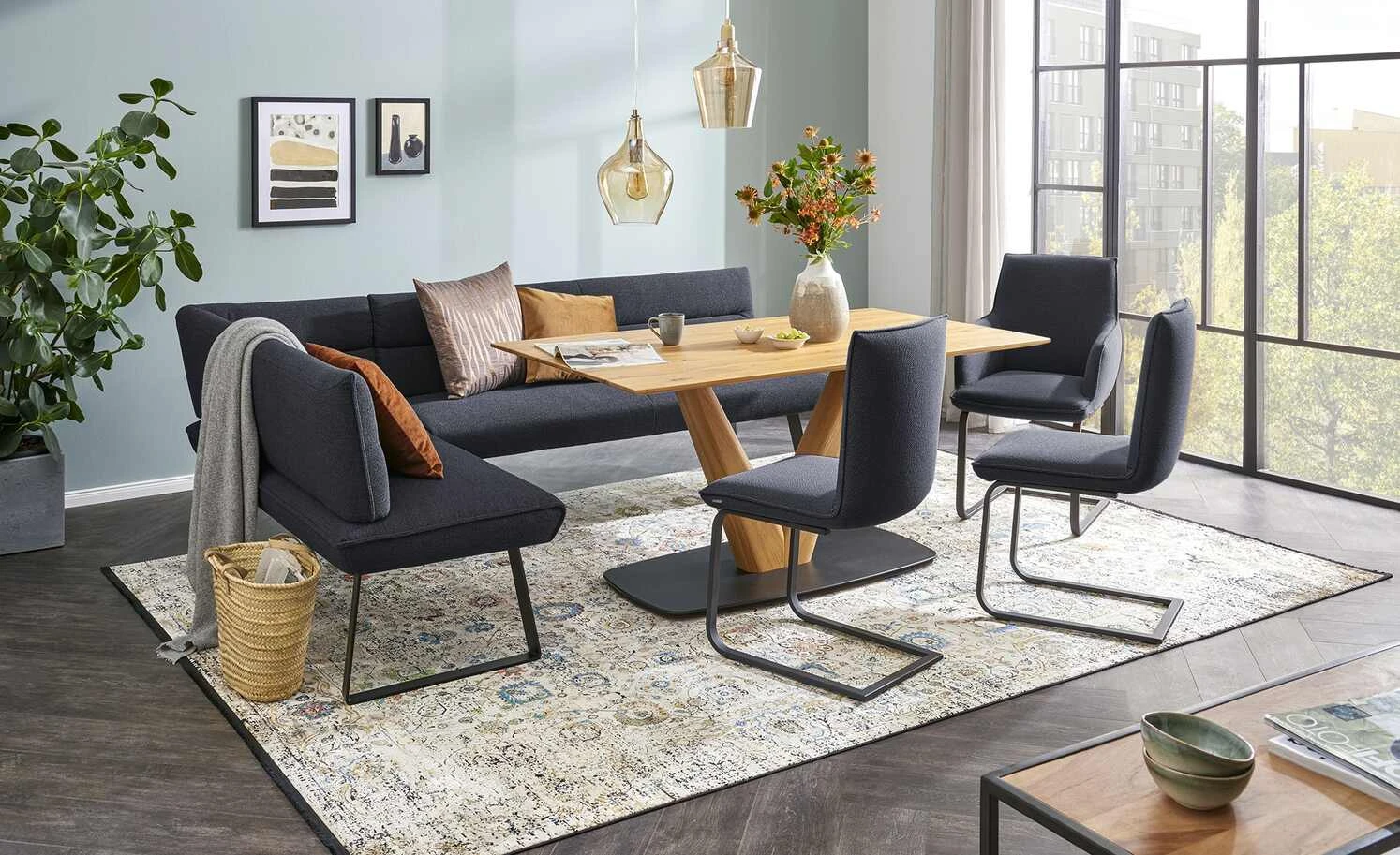 KOINOR Polsterschwingstuhl Dining System 3 | Dunkelblau Ja