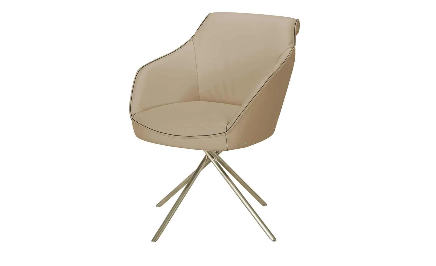 KOINOR Armlehnstuhl Dining System 1 | Sabbia (Beige) / Kontrastnaht Dunkelbraun – Bild 3