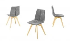 Woodford Polsterstuhl, 2er-Set Marven | Grau Buche natur