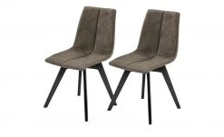 Woodford Polsterstuhl, 2er-Set Marven | Braun Buche kolonial