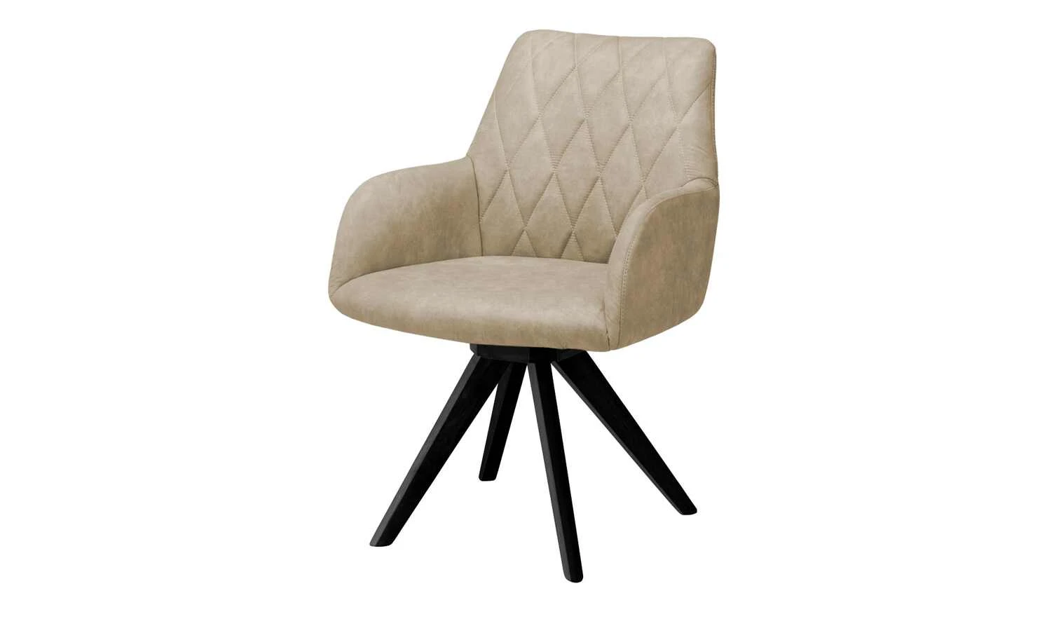 Woodford Polsterstuhl mit Armlehne Bristol | Sand (Beige) Schwarz Ja