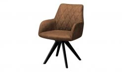 Woodford Polsterstuhl mit Armlehne Bristol | Cognac (Braun) Schwarz Ja