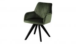 Woodford Polsterstuhl mit Armlehne Bristol | Grün Schwarz Ja