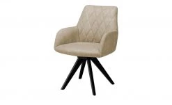 Woodford Polsterstuhl mit Armlehne Bristol | Sand (Beige) Schwarz Nein