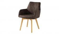 Woodford Polsterstuhl mit Armlehne Bristol | Braun (Dunkelbraun) Eiche