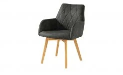 Woodford Polsterstuhl mit Armlehne Bristol | Grau (Dunkelgrau) Eiche