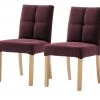 Woodford 2er Set Polsterstuhl Mako | Webstoff fein Bordeaux Buche natur