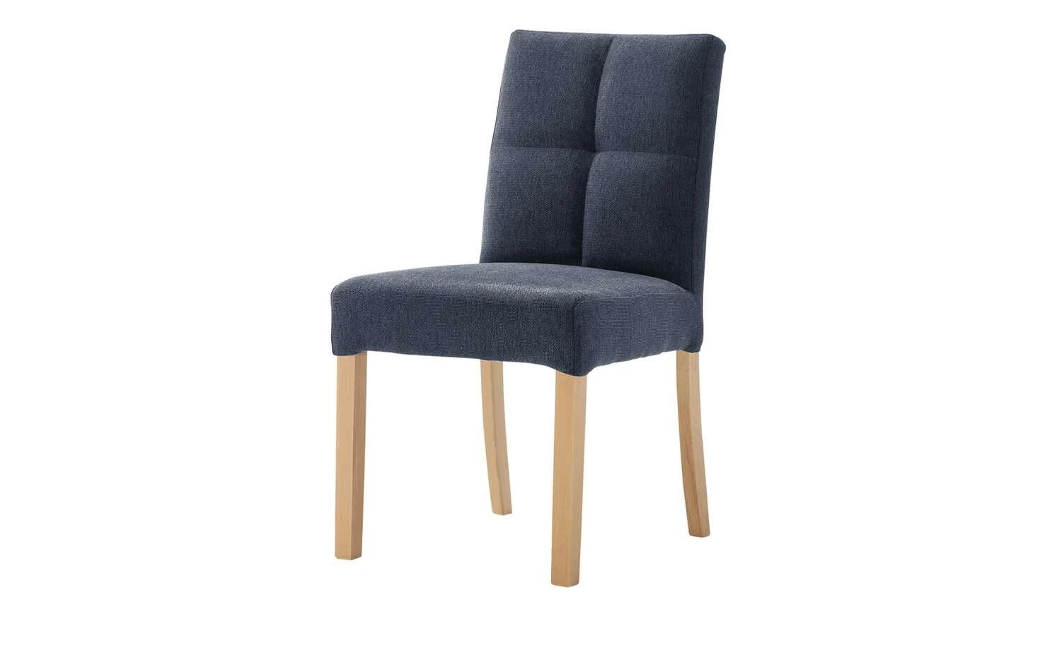 Woodford 2er Set Polsterstuhl Mako | Webstoff fein Nachtblau Buche natur – Bild 5