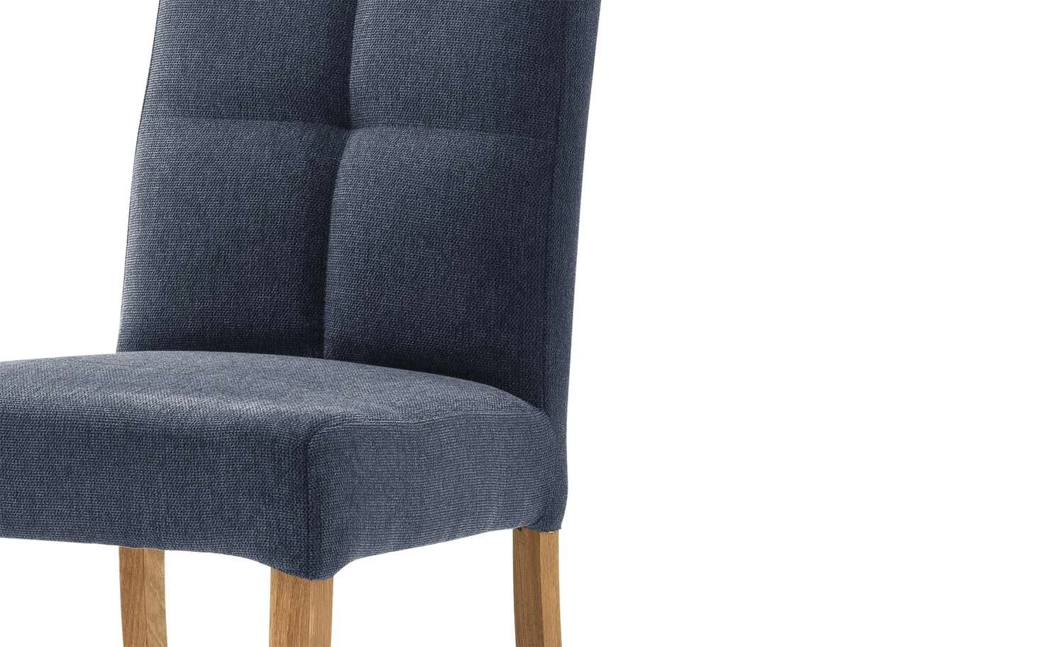 Woodford 2er Set Polsterstuhl Mako | Webstoff fein Nachtblau Eiche geölt – Bild 2