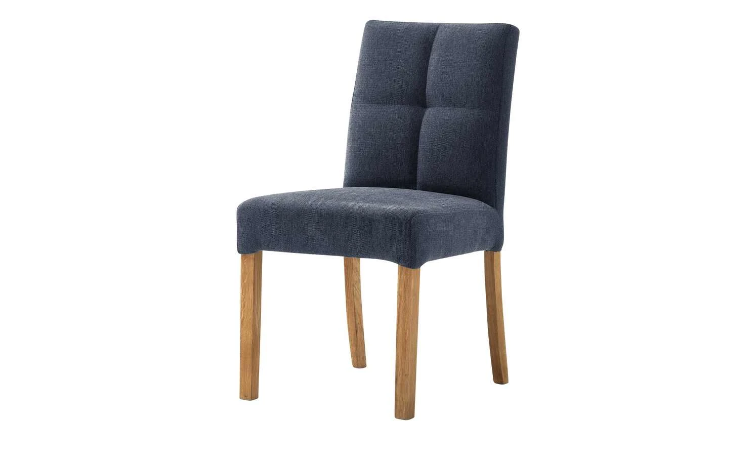 Woodford 2er Set Polsterstuhl Mako | Webstoff fein Nachtblau Eiche geölt – Bild 4