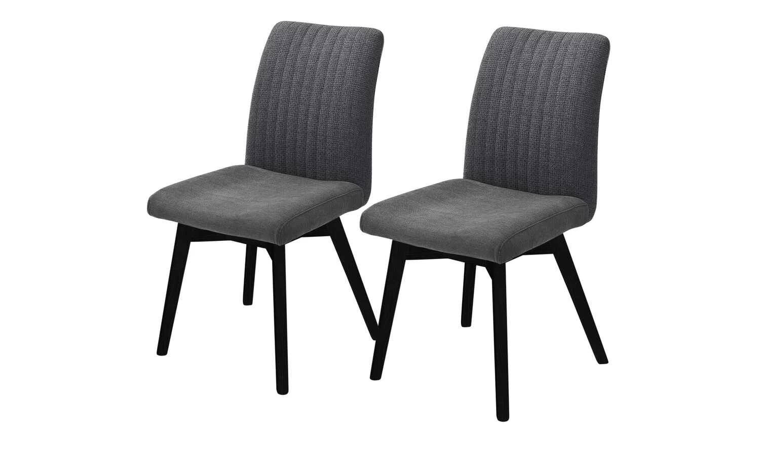 Woodford 2er Set Polsterstuhl Menda | Anthrazit Schwarz Nein Nein