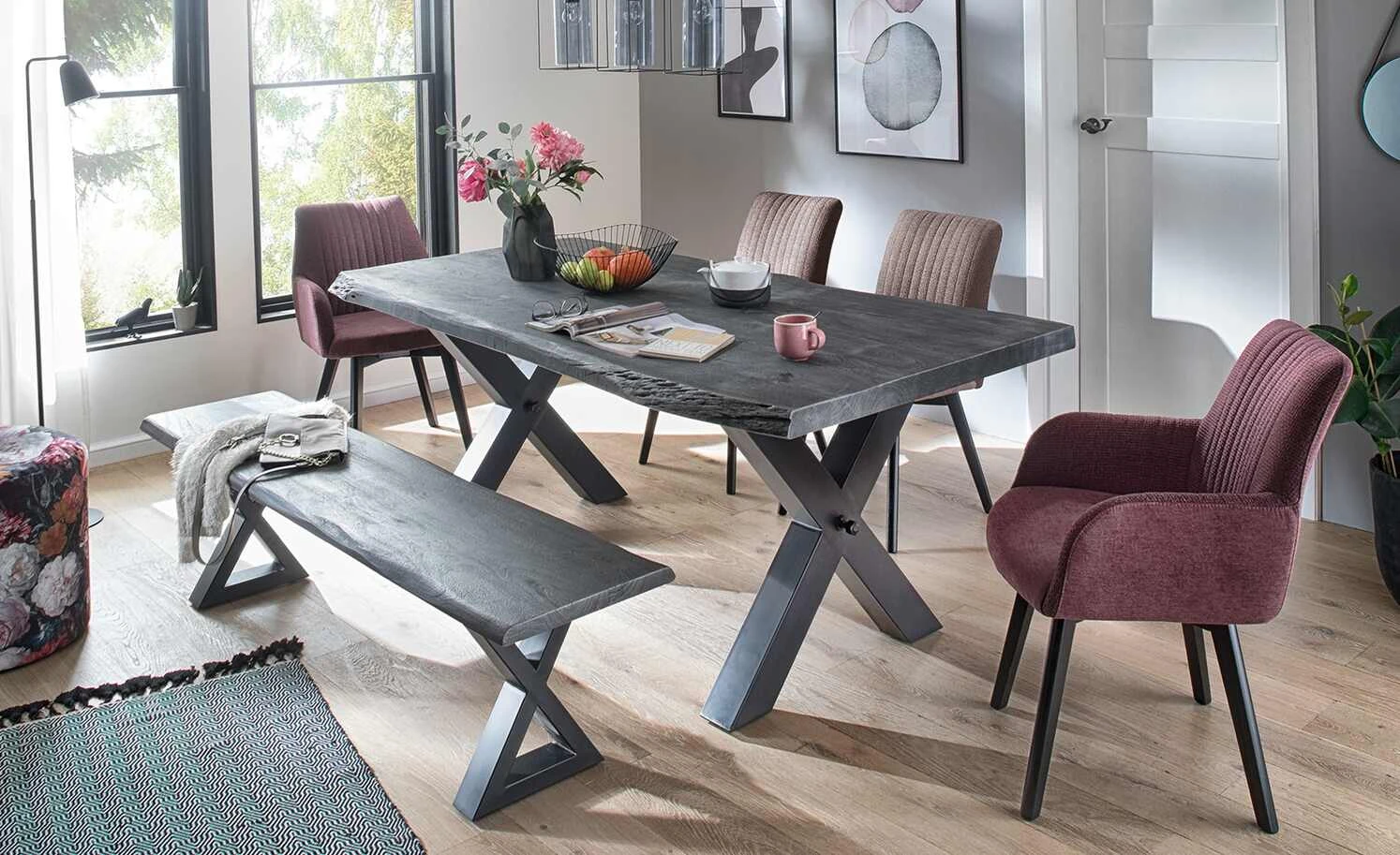 Woodford 2er Set Polsterstuhl Menda | Cappuccino Schwarz Nein Nein – Bild 2