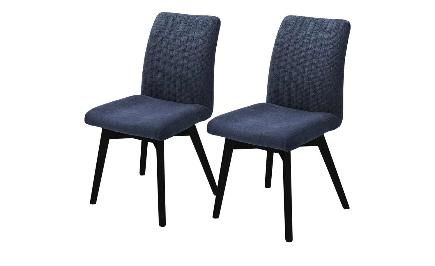 Woodford 2er Set Polsterstuhl Menda | Nachtblau Schwarz Nein Nein