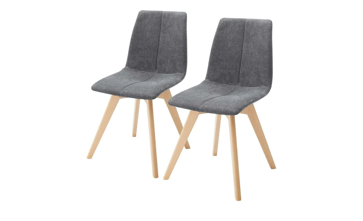 Woodford 2er Set Polsterstuhl Marven | Anthrazit Buche natur