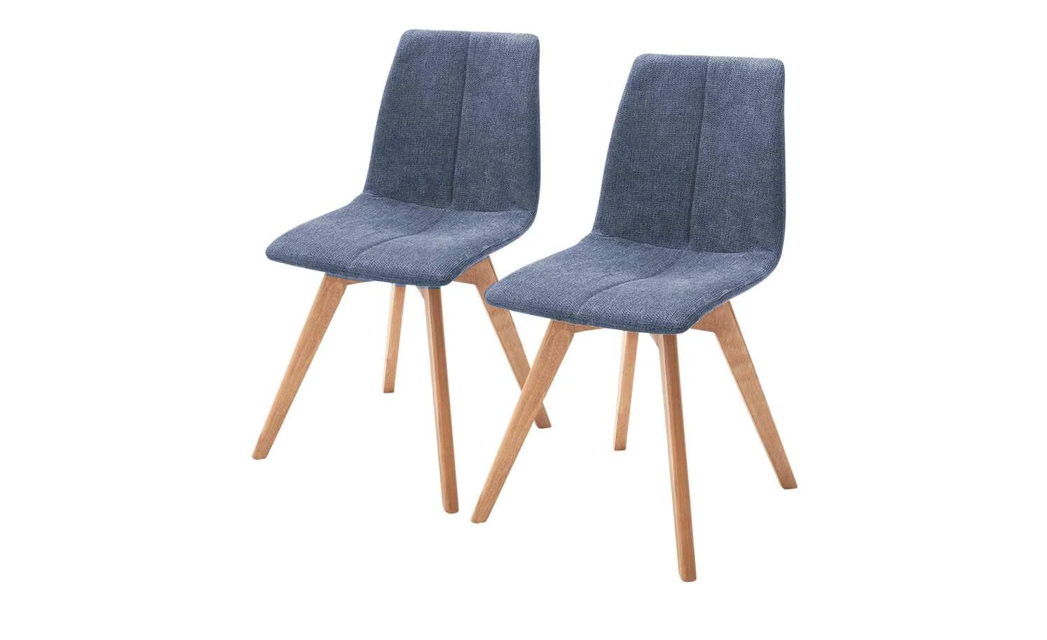 Woodford 2er Set Polsterstuhl Marven | Blau Eiche geölt