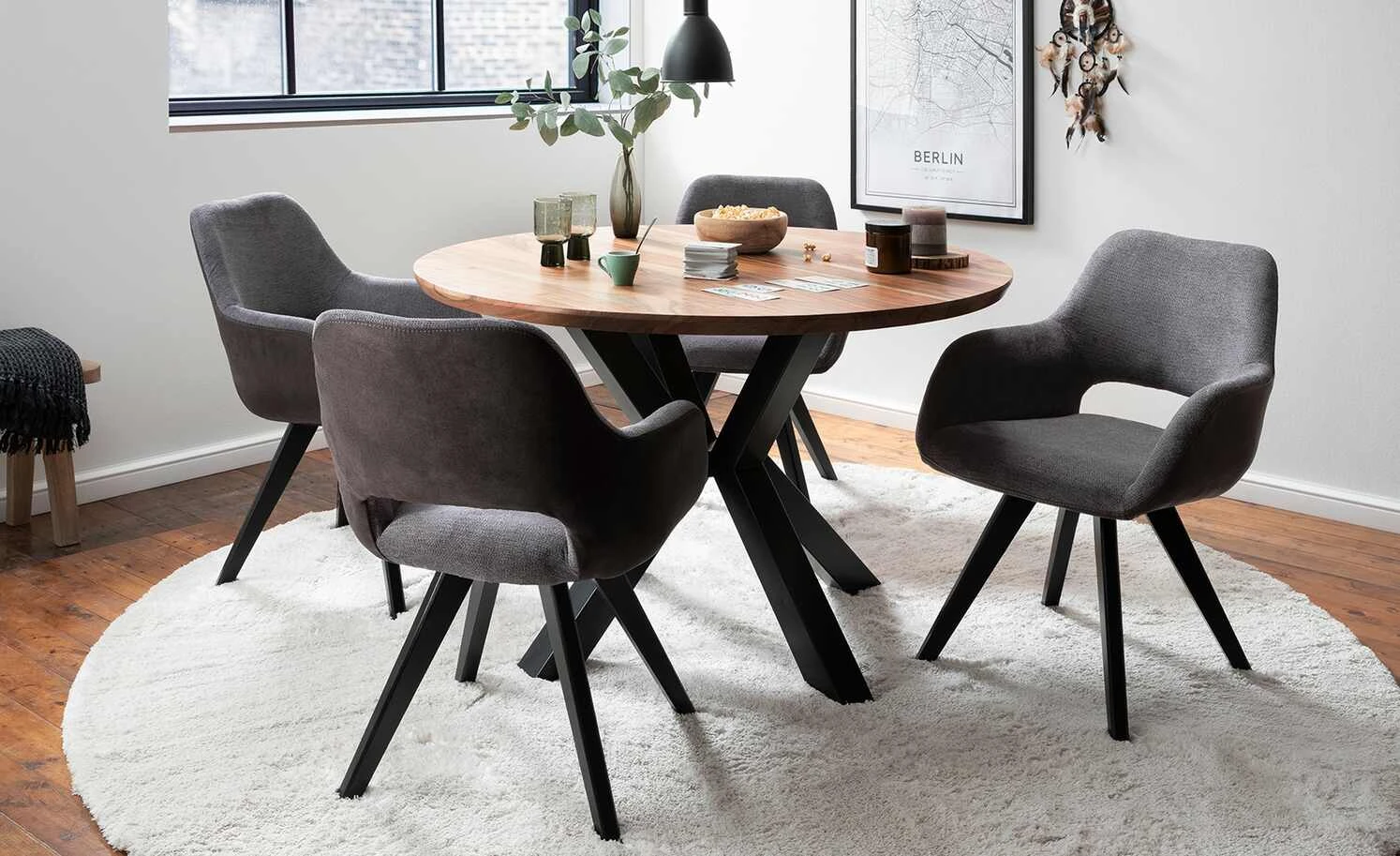 Woodford Polsterstuhl Lucina | Anthrazit Schwarz Nein