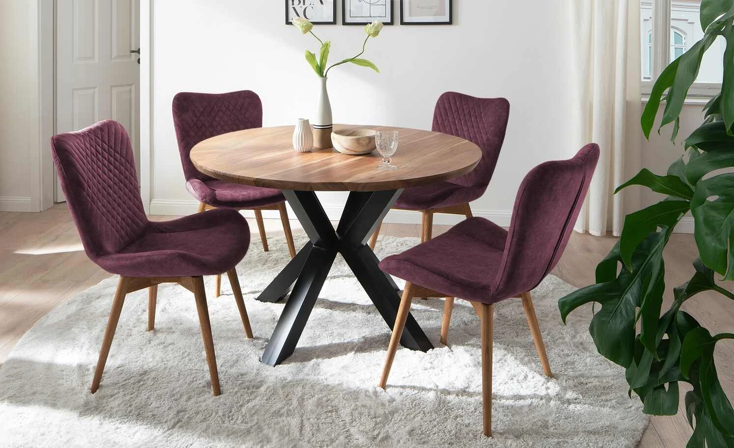 Gray & Jones 2er Set Polsterstuhl Tierra Fuego Two | Bordeaux Wildeiche Nein