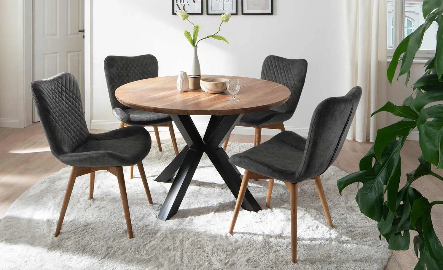 Gray & Jones 2er Set Polsterstuhl Tierra Fuego Two | Anthrazit Wildeiche Ja