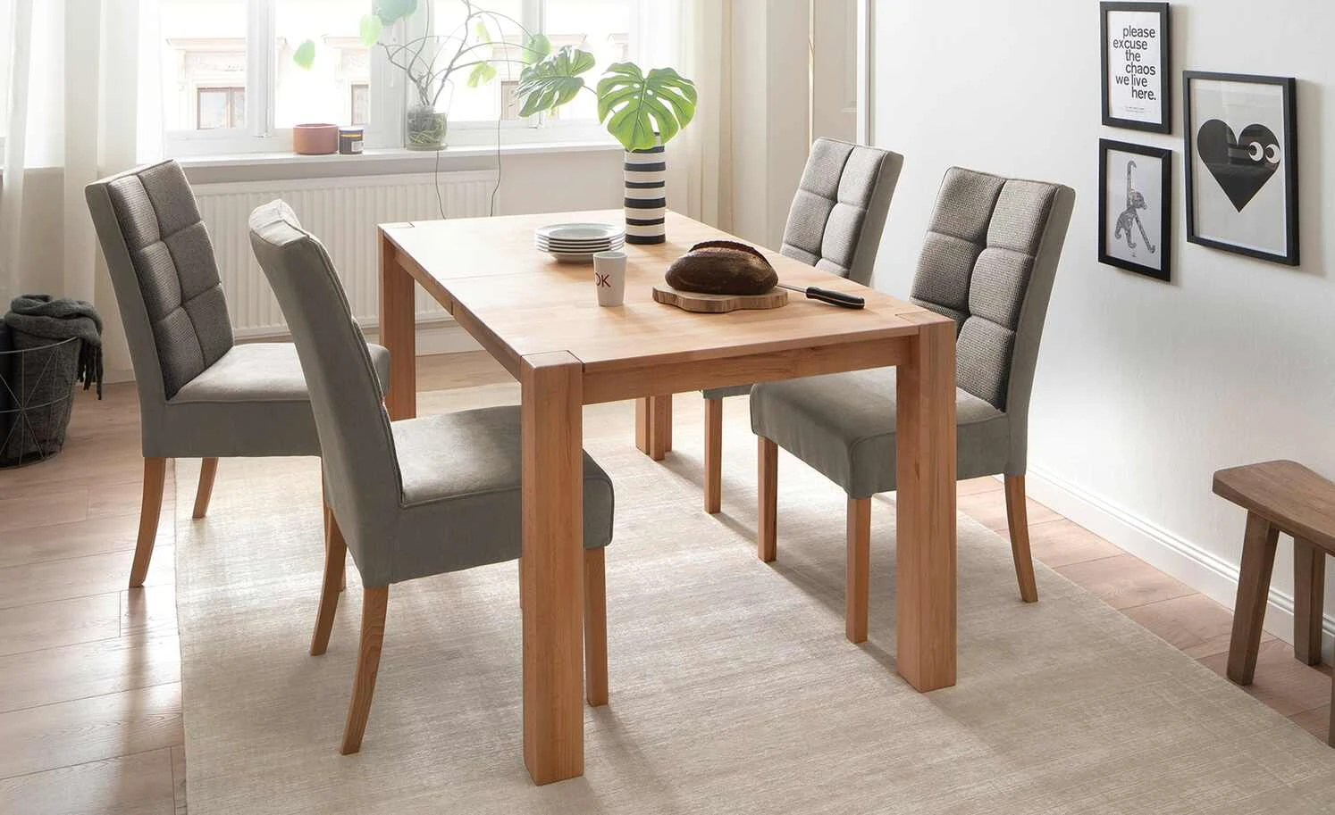 Woodford 2er Set Polsterstuhl Renaldo | Cappuccino (Braun) Buche natur