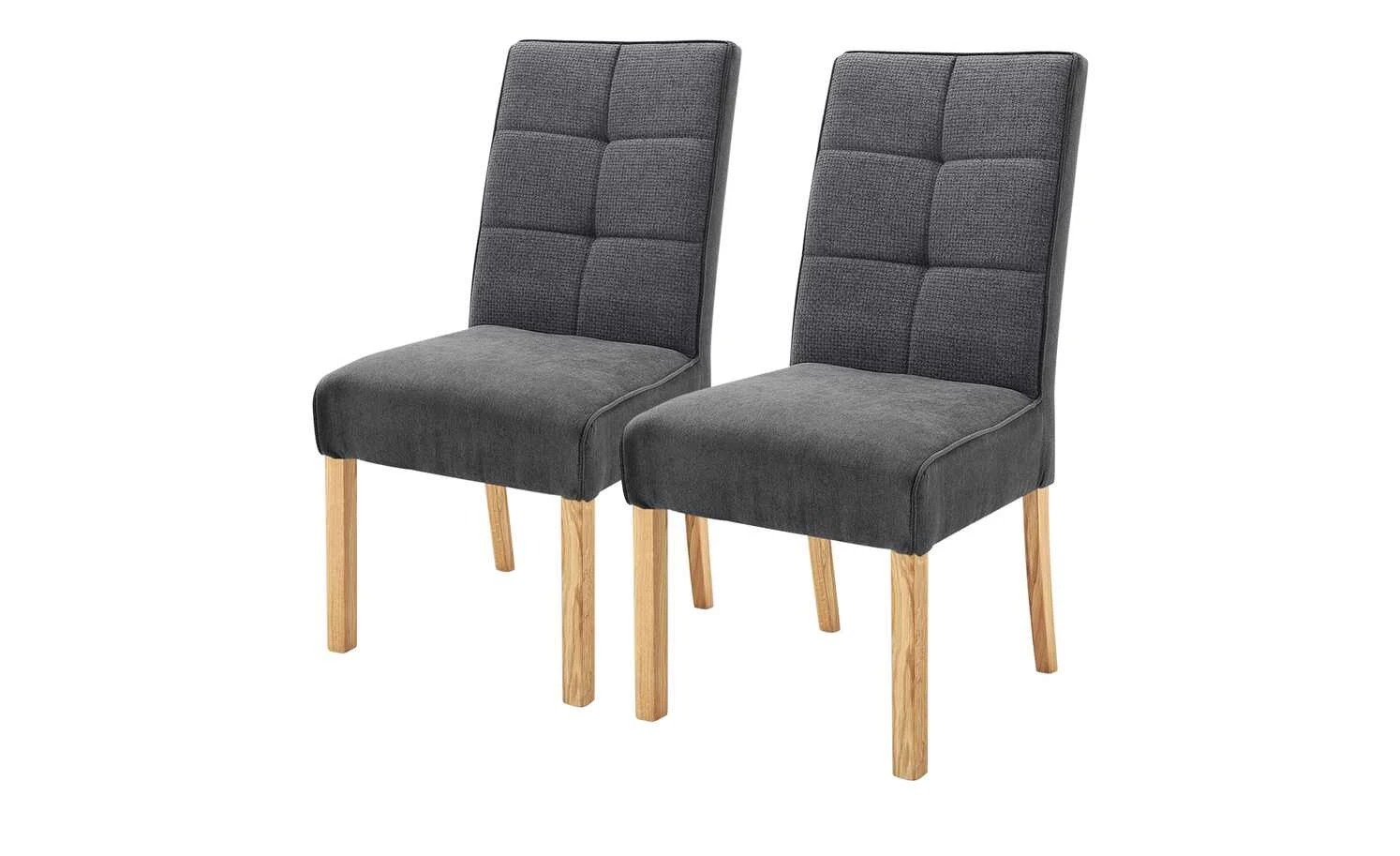 Woodford 2er Set Polsterstuhl Renaldo | Anthrazit Eiche geölt – Bild 2