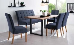 Woodford 2er Set Polsterstuhl Renaldo | Blau Eiche geölt