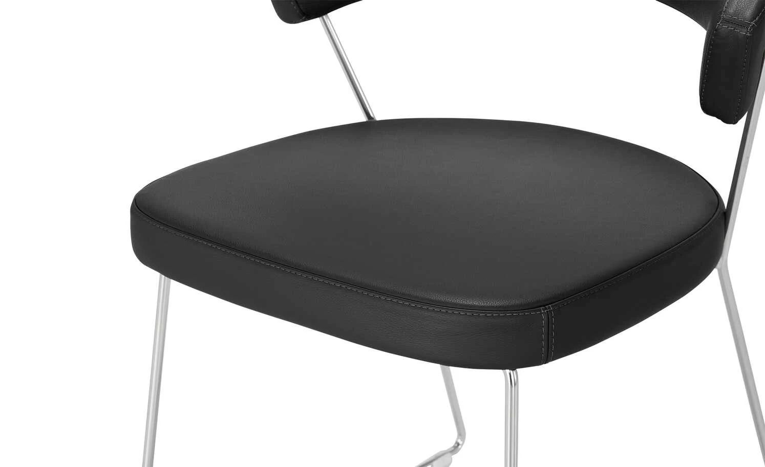 Connubia Kufenstuhl Leder New York | Schwarz – Bild 7