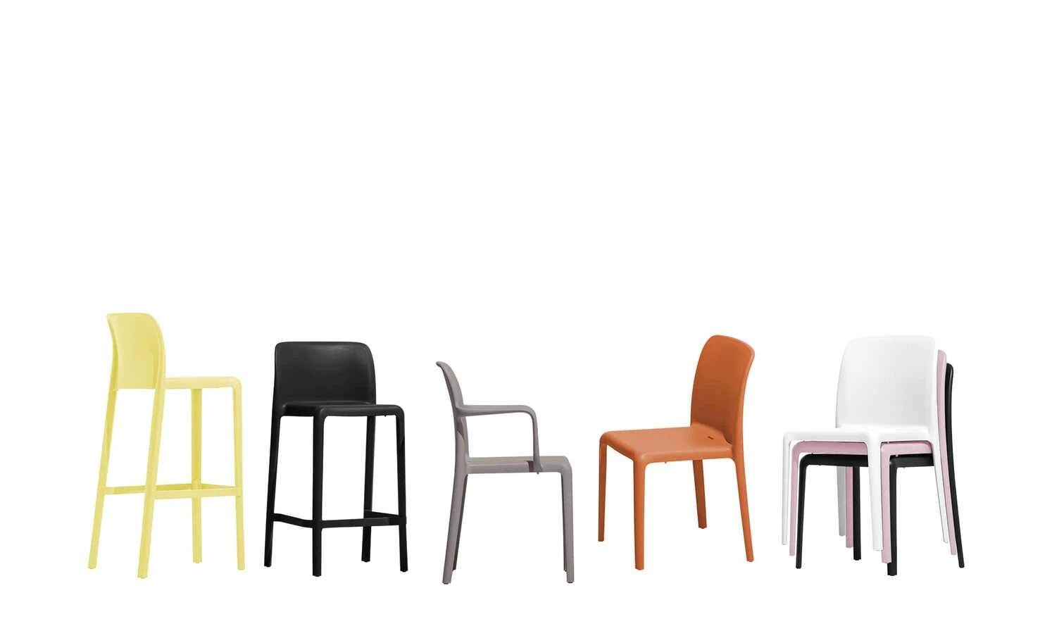 Connubia Barhocker stapelbar Bayo | Schwarz ca. 65 cm