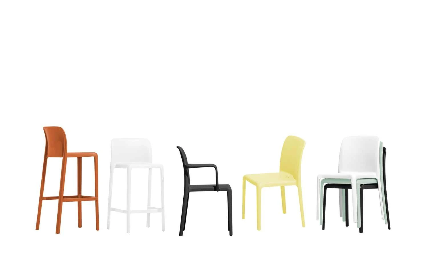 Connubia Barhocker stapelbar Bayo | Schneeweiß ca. 65 cm