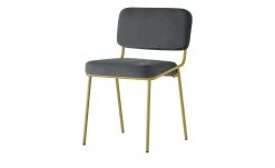 Connubia Polsterstuhl Sixty | Grau / messingfarben