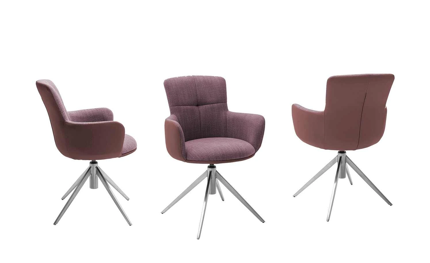 Polsterstuhl drehbar Curo | Merlot (Weinrot) Edelstahl